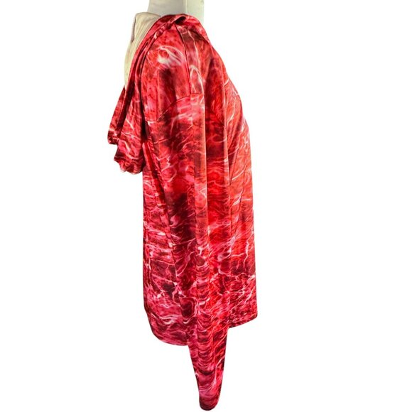 Mossy Oak Red Marbled Long Sleeve Pullover Fishing Hoodie 100% Polyester Womens - Picture 5 of 7